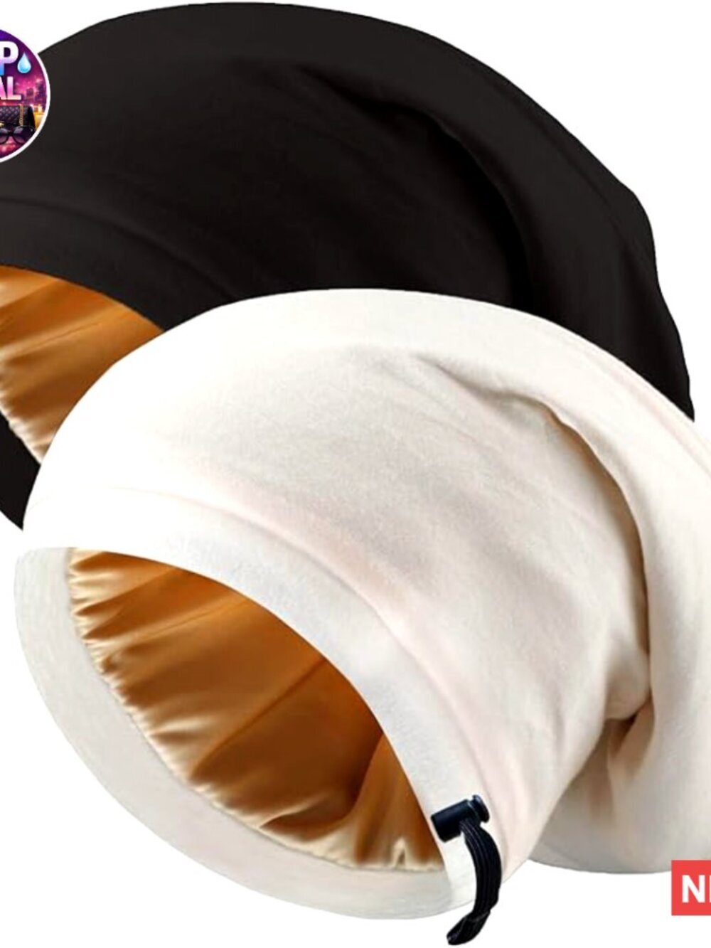 Adjustable Silk Hair Bonnet for Sleeping, Satin Lined Sleep Cap
